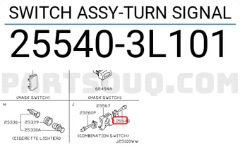 Nissan 255403L101 SWITCH ASSY-TURN SIGNAL