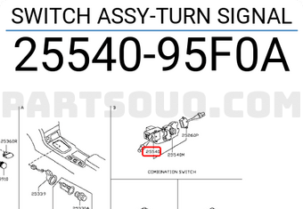 Nissan 2554095F0A SWITCH ASSY-TURN SIGNAL