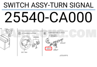 Nissan 25540CA000 SWITCH ASSY-TURN SIGNAL