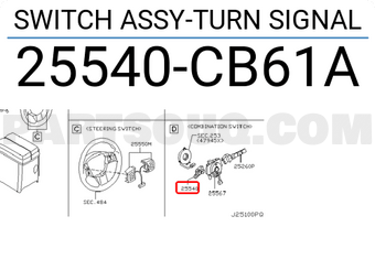 Nissan 25540CB61A SWITCH ASSY-TURN SIGNAL