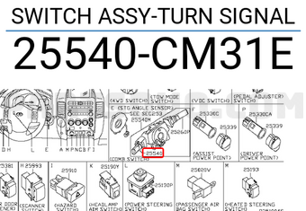 Nissan 25540CM31E SWITCH ASSY-TURN SIGNAL
