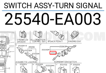 Nissan 25540EA003 SWITCH ASSY-TURN SIGNAL