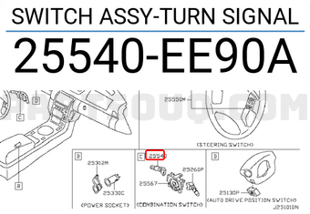 Nissan 25540EE90A SWITCH ASSY-TURN SIGNAL