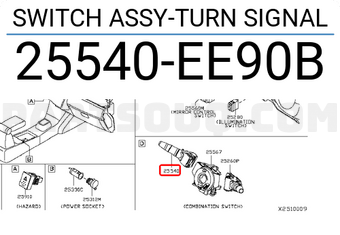Nissan 25540EE90B SWITCH ASSY-TURN SIGNAL