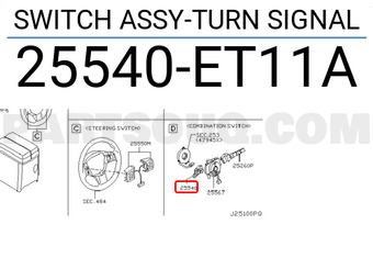 Nissan 25540ET11A SWITCH ASSY-TURN SIGNAL