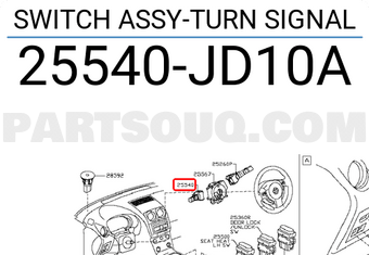 Nissan 25540JD10A SWITCH ASSY-TURN SIGNAL