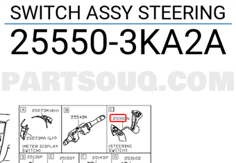 Nissan 255503KA2A SWITCH ASSY STEERING