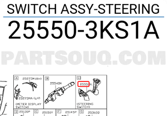 Nissan 255503KS1A SWITCH ASSY-STEERING