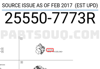 Nissan 255507773R SOURCE ISSUE AS OF FEB 2017 (EST UPD)