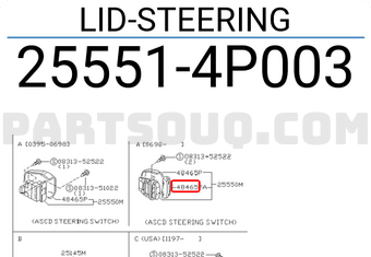 Nissan 255514P003 LID-STEERING