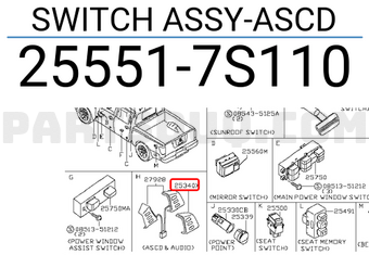 Nissan 255517S110 SWITCH ASSY-ASCD