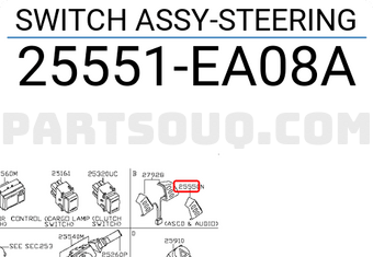 Nissan 25551EA08A SWITCH ASSY-STEERING