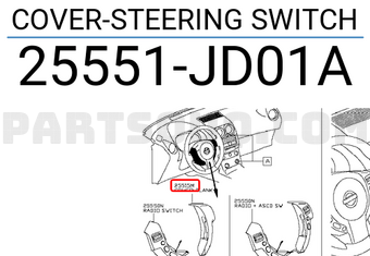 Nissan 25551JD01A COVER-STEERING SWITCH