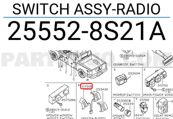 Nissan 255528S21A SWITCH ASSY-RADIO