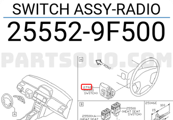 Nissan 255529F500 SWITCH ASSY-RADIO