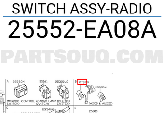Nissan 25552EA08A SWITCH ASSY-RADIO