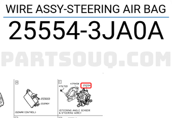 Nissan 255543JA0A WIRE ASSY-STEERING AIR BAG