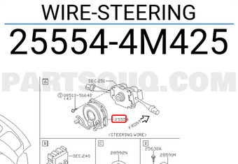 Nissan 255544M425 WIRE-STEERING