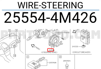 Nissan 255544M426 WIRE-STEERING