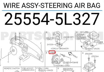 Nissan 255545L327 WIRE ASSY-STEERING AIR BAG