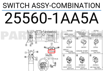 Nissan 255601AA5A SWITCH ASSY-COMBINATION