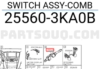 Nissan 255603KA0B SWITCH ASSY-COMB