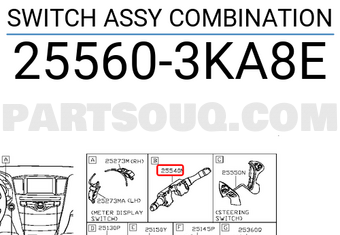 Nissan 255603KA8E SWITCH ASSY COMBINATION