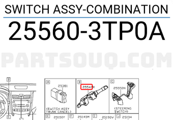 Nissan 255603TP0A SWITCH ASSY-COMBINATION