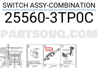 Nissan 255603TP0C SWITCH ASSY-COMBINATION
