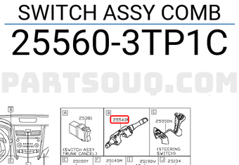 Nissan 255603TP1C SWITCH ASSY COMB