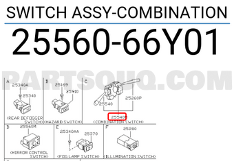 Nissan 2556066Y01 SWITCH ASSY-COMBINATION