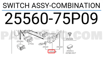Nissan 2556075P09 SWITCH ASSY-COMBINATION