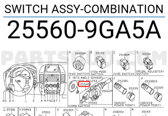 Nissan 255609GA5A SWITCH ASSY-COMBINATION
