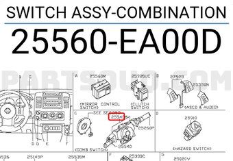 Nissan 25560EA00D SWITCH ASSY-COMBINATION
