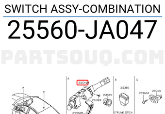Nissan 25560JA047 SWITCH ASSY-COMBINATION