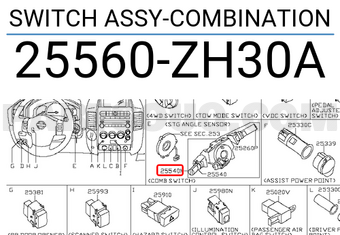 Nissan 25560ZH30A SWITCH ASSY-COMBINATION
