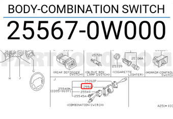 Nissan 255670W000 BODY-COMBINATION SWITCH