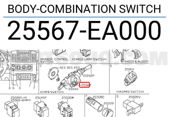 Nissan 25567EA000 BODY-COMBINATION SWITCH