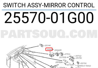Nissan 2557001G00 SWITCH ASSY-MIRROR CONTROL