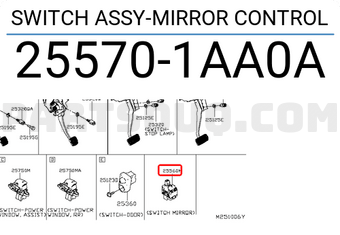 Nissan 255701AA0A SWITCH ASSY-MIRROR CONTROL