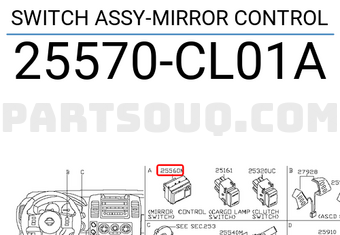 Nissan 25570CL01A SWITCH ASSY-MIRROR CONTROL
