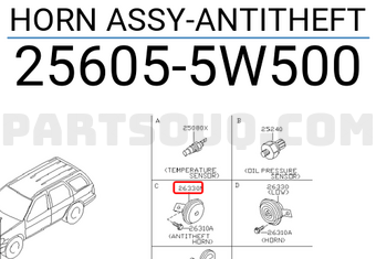 Nissan 256055W500 HORN ASSY-ANTITHEFT