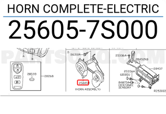 Nissan 256057S000 HORN COMPLETE-ELECTRIC