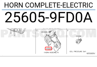 Nissan 256059FD0A HORN COMPLETE-ELECTRIC