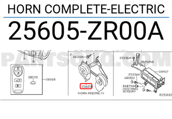 Nissan 25605ZR00A HORN COMPLETE-ELECTRIC