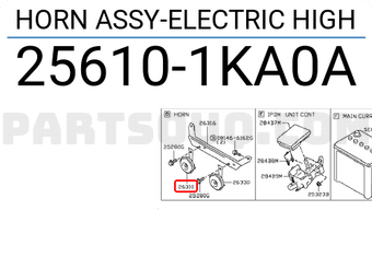 Nissan 256101KA0A HORN ASSY-ELECTRIC HIGH