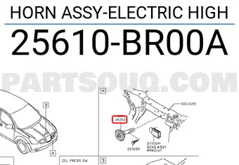 Nissan 25610BR00A HORN ASSY-ELECTRIC HIGH