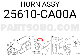 Nissan 25610CA00A HORN ASSY
