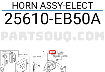 Nissan 25610EB50A HORN ASSY-ELECT