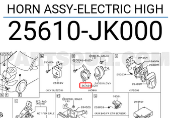 Nissan 25610JK000 HORN ASSY-ELECTRIC HIGH